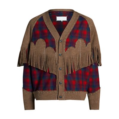 Maison Margiela Pendleton fringe cardigan