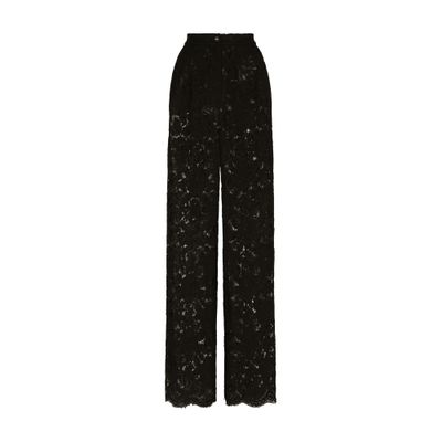 Dolce & Gabbana Flared branded stretch lace pants