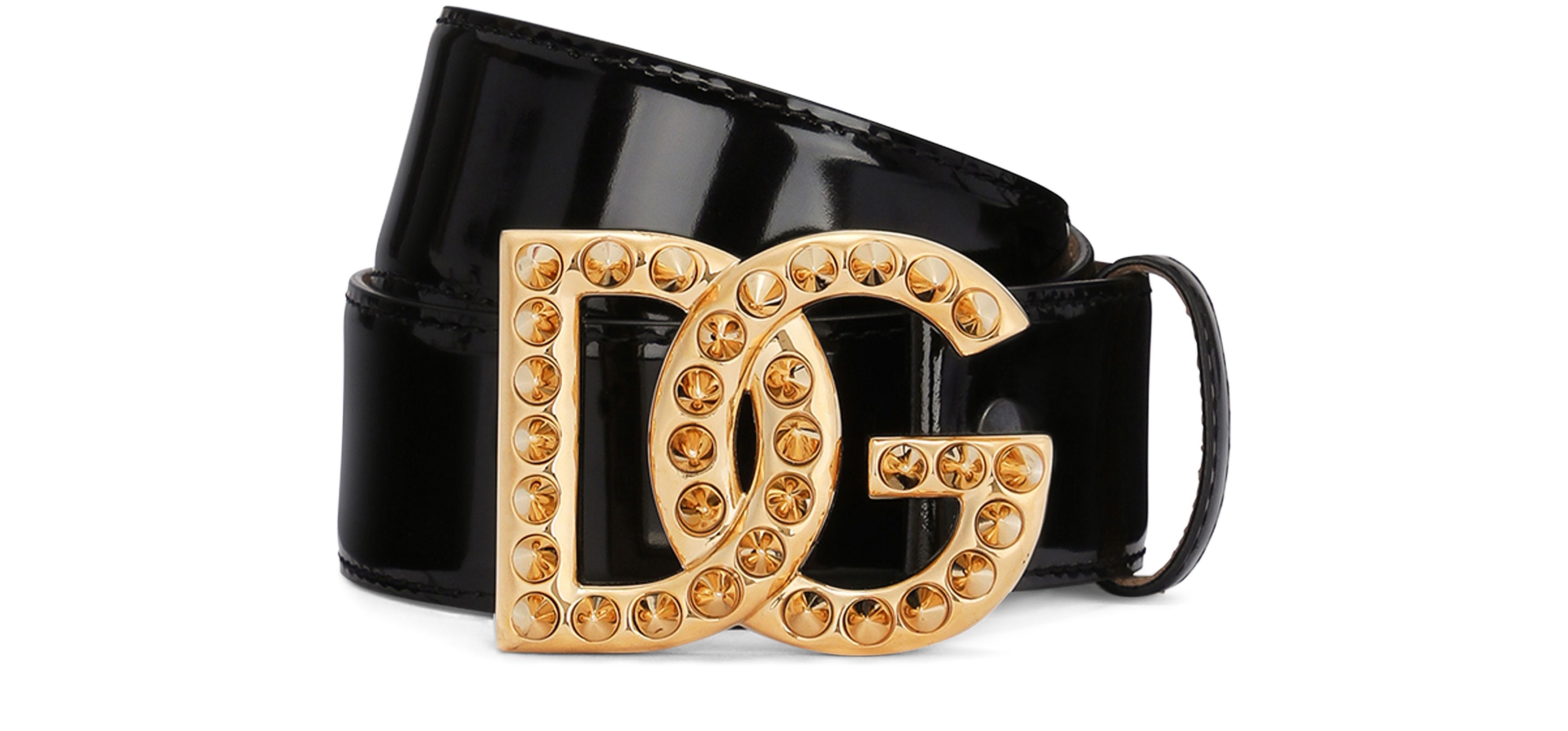 Dolce & Gabbana Polished calfskin belt with DG logo