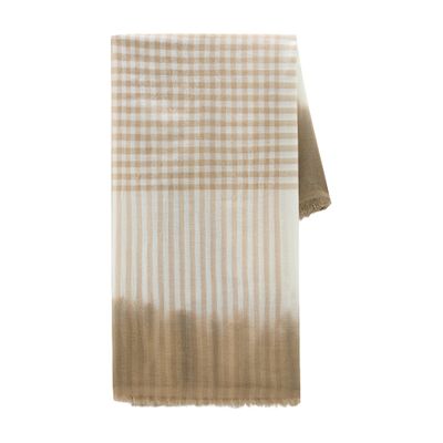 Woolrich Wool and cotton blend scarf with micro-check pattern