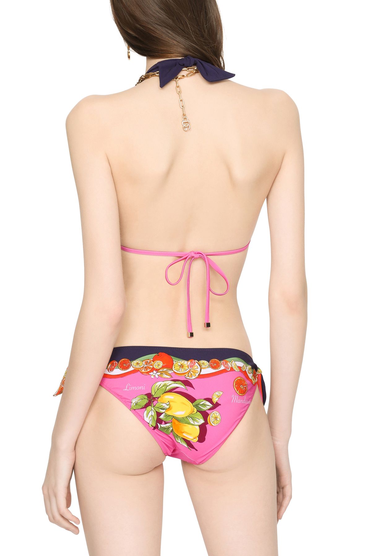 Dolce & Gabbana Citrus-print padded triangle bikini