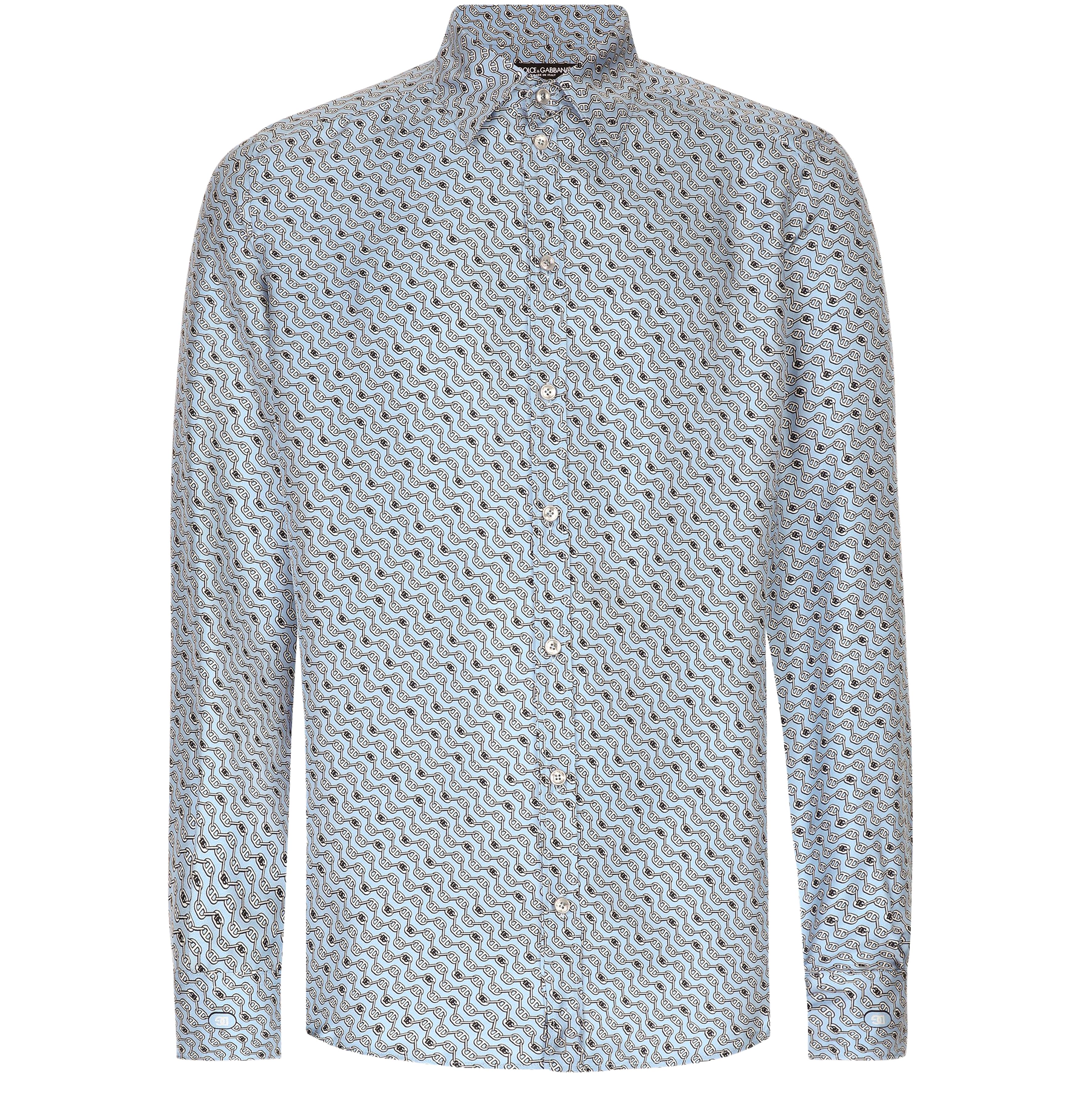 Dolce & Gabbana Tie print silk Martini-fit shirt