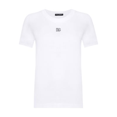 Dolce & Gabbana Cotton t-shirt with crystal logo