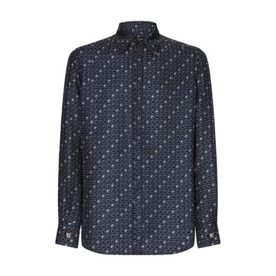 Dolce & Gabbana Tie print silk Martini-fit shirt