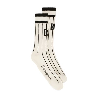 Dolce & Gabbana Striped cotton jacquard socks with logo