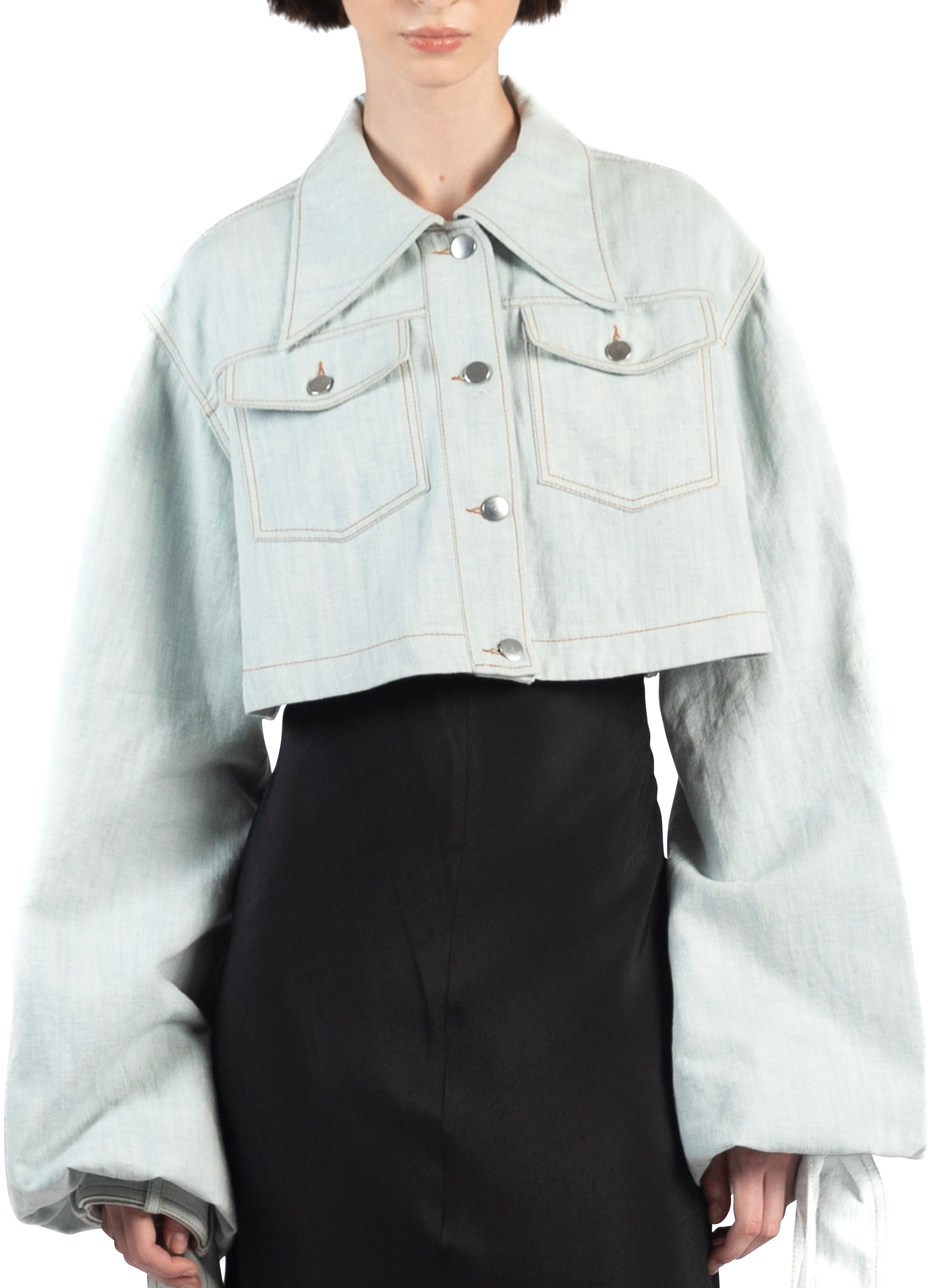 Elleme Denim jacket with maxi sleeves