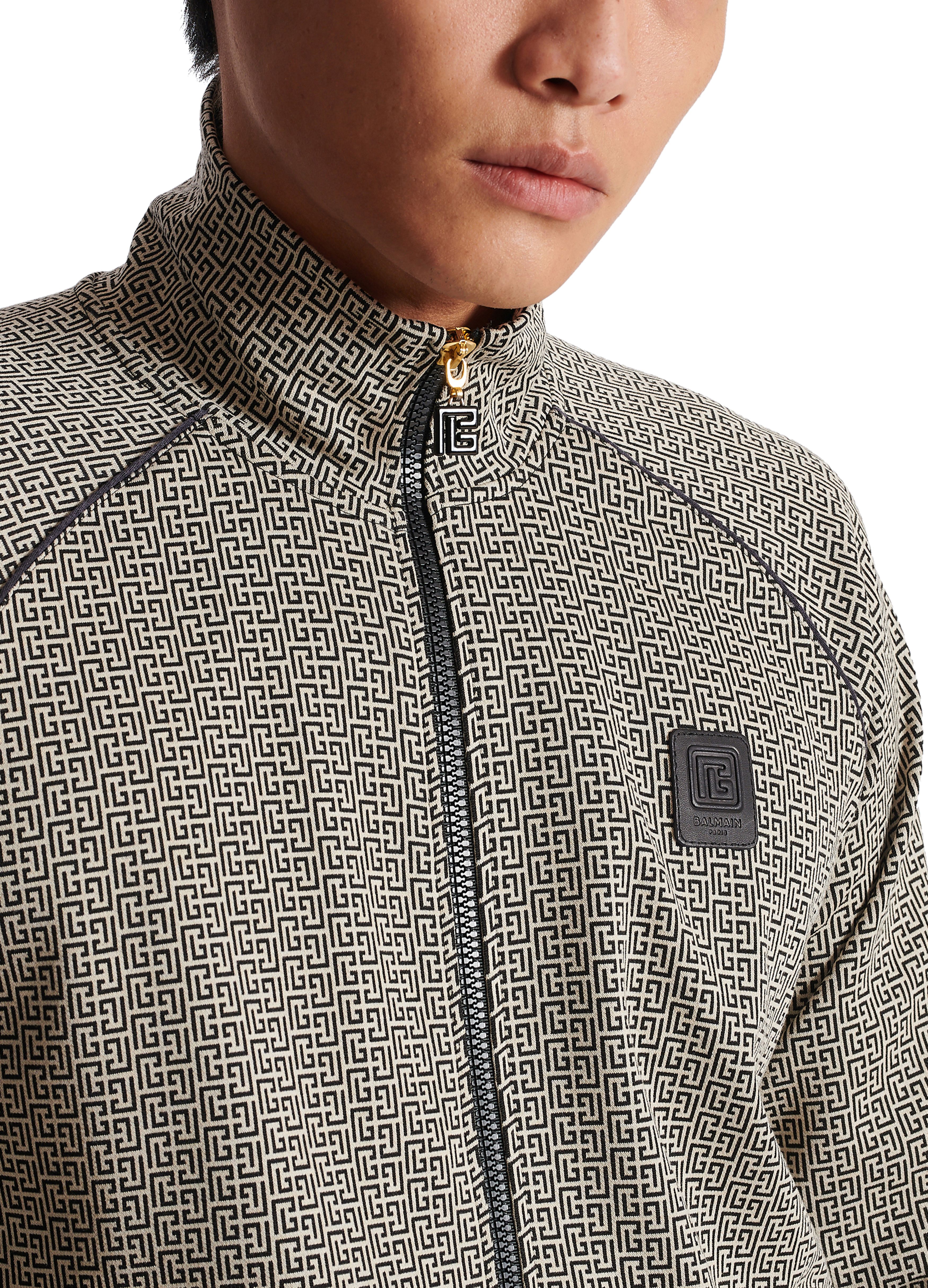 Balmain Jacket with zip in jacquard mini monogram