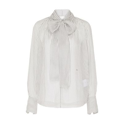 Givenchy Polka dots blouse in silk chiffon with lavallière