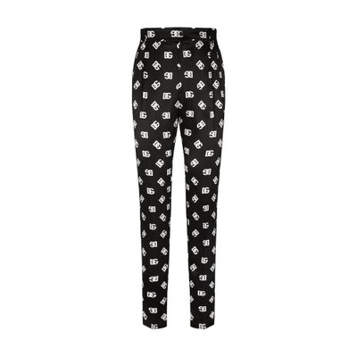 Dolce & Gabbana Silk twill pants with DG Monogram print