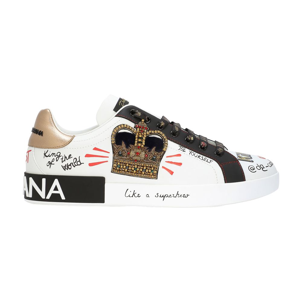 Dolce & Gabbana Portofino sneakers in printed nappa calfskin with patch