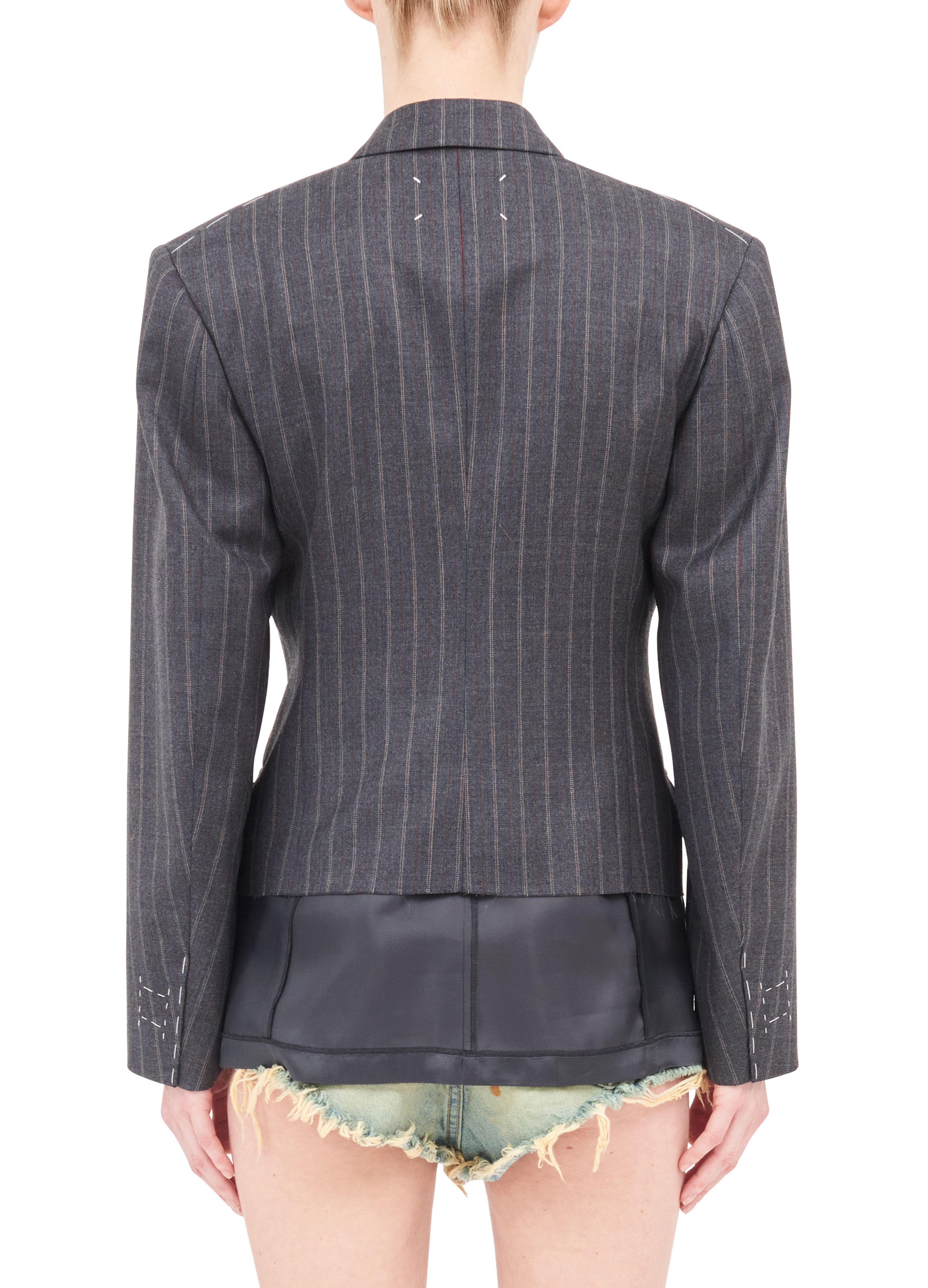 Maison Margiela Spliced Pinstripe Wool Blazer