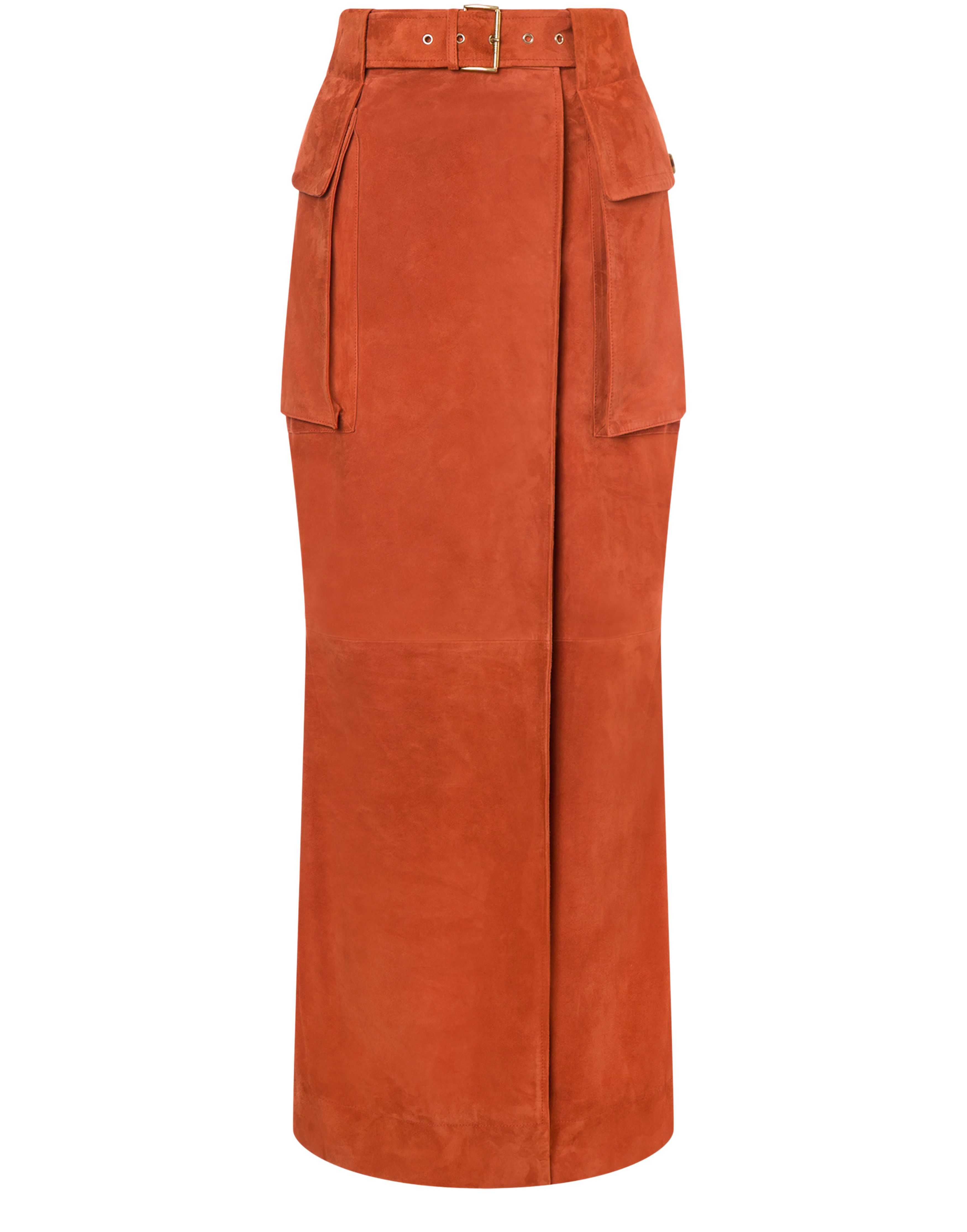 Alberta Ferretti Long suede skirt