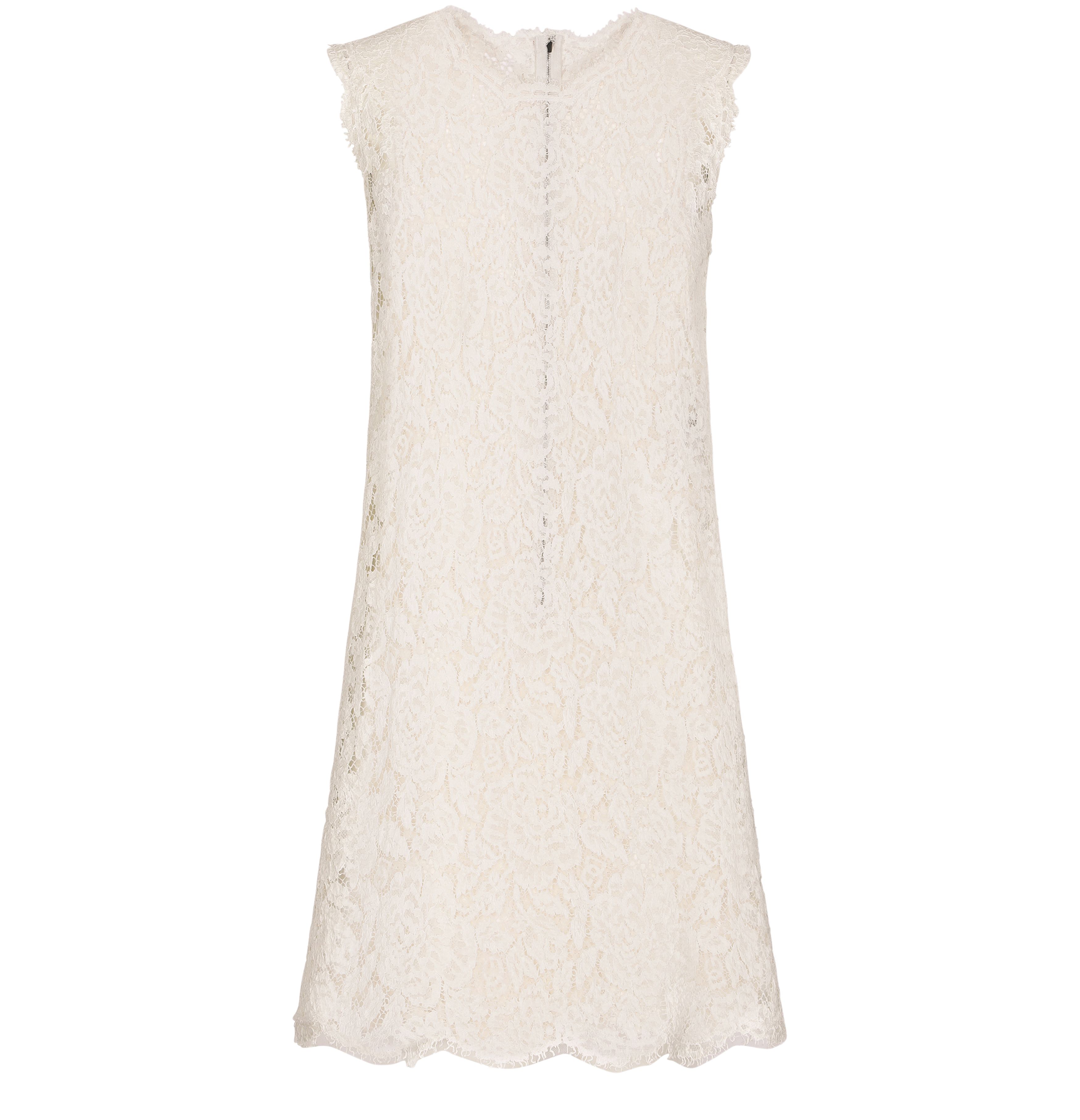 Dolce & Gabbana A-line dress in branded stretch lace