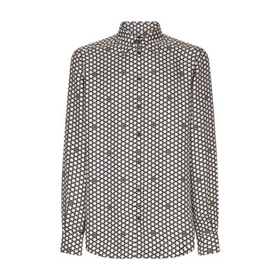 Dolce & Gabbana DG print silk Martini-fit shirt