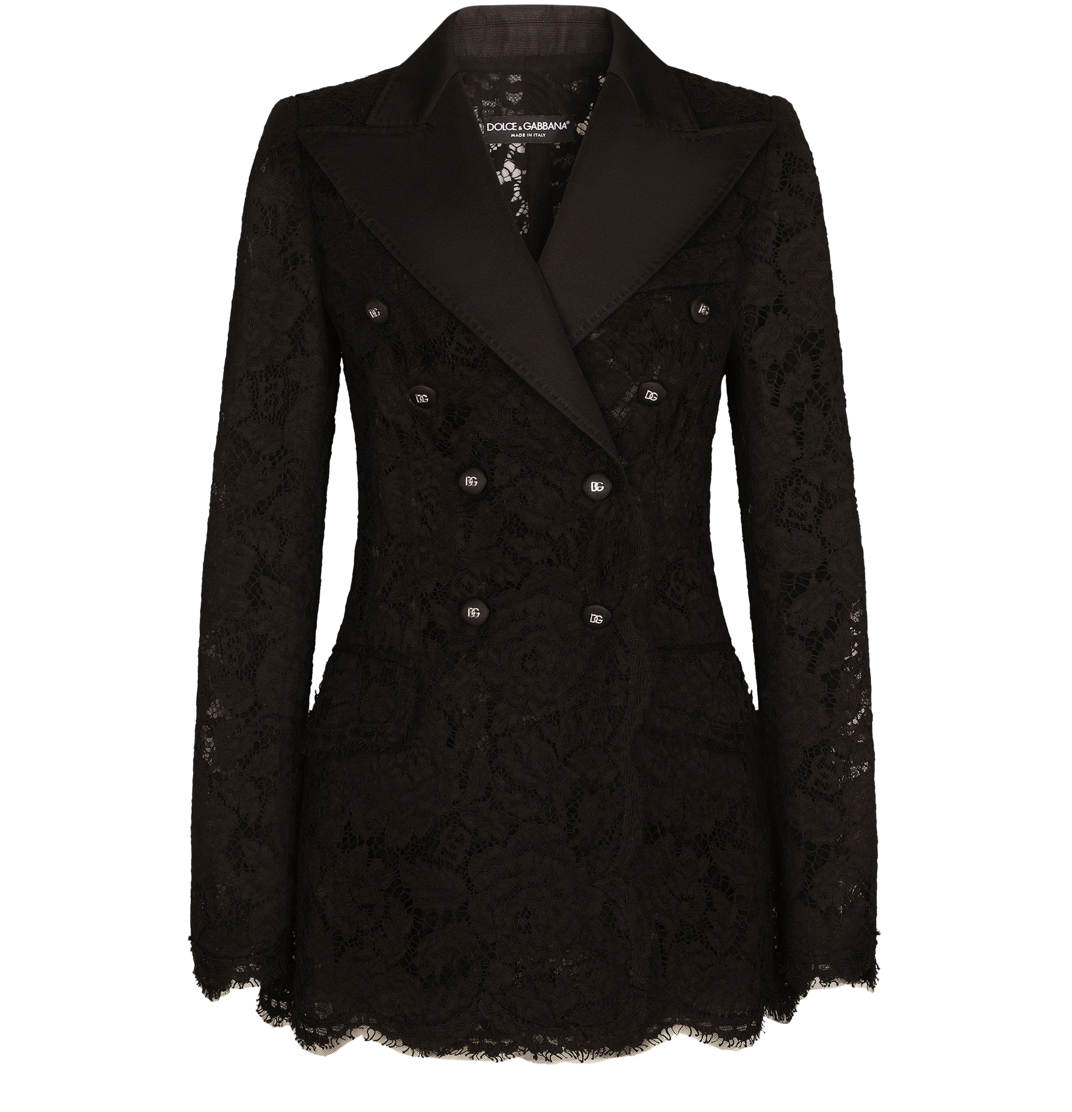 Dolce & Gabbana Branded stretch lace Turlington blazer