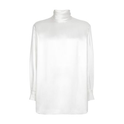 Dolce & Gabbana Loose silk turtleneck with cuffs