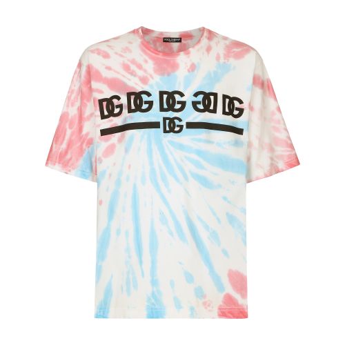 Dolce & Gabbana Tie-dye cotton T-shirt with print