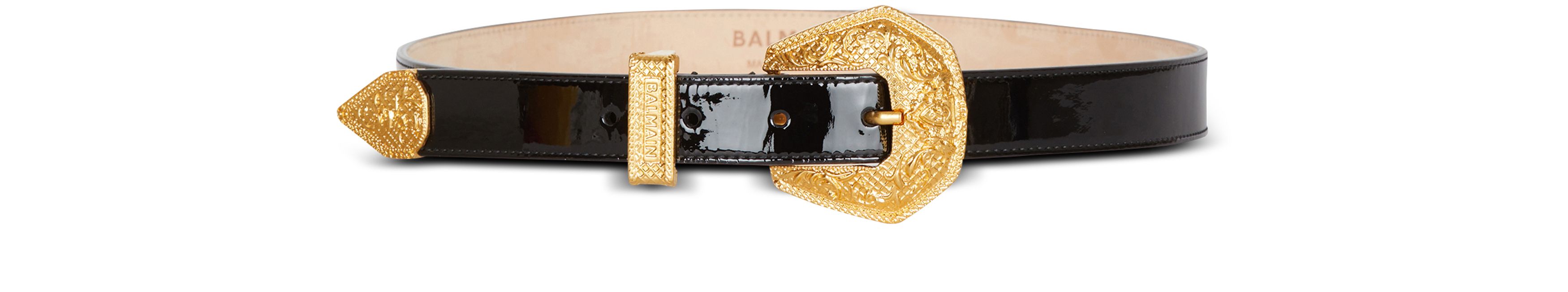 Balmain Patent Leather Western Belt