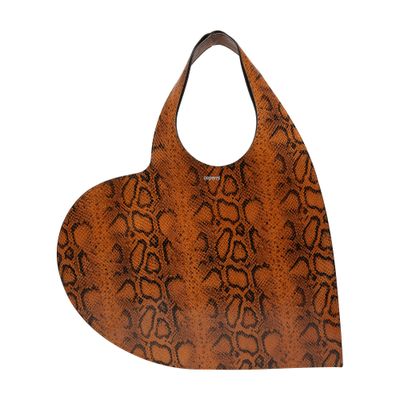 Coperni Heart Tote snake print bag