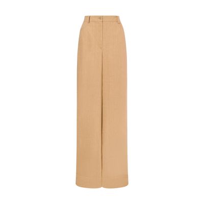 Alberta Ferretti Wide-leg viscose linen trousers