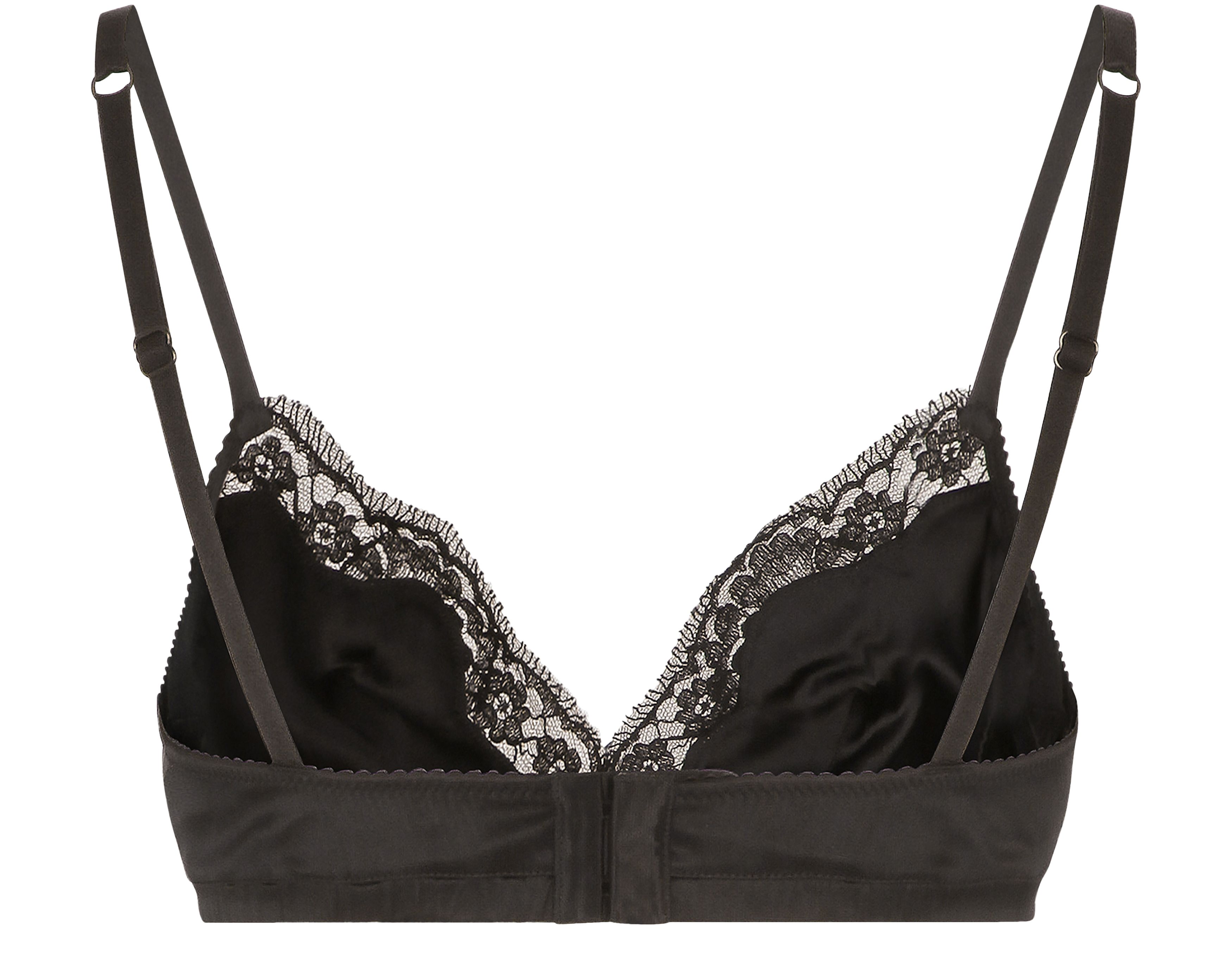 Dolce & Gabbana Soft-cup satin bra with lace detailing