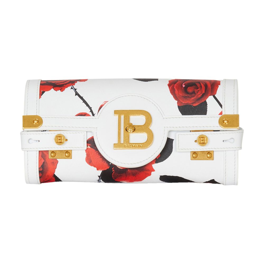 Balmain B-Buzz 23 calfskin leather clutch