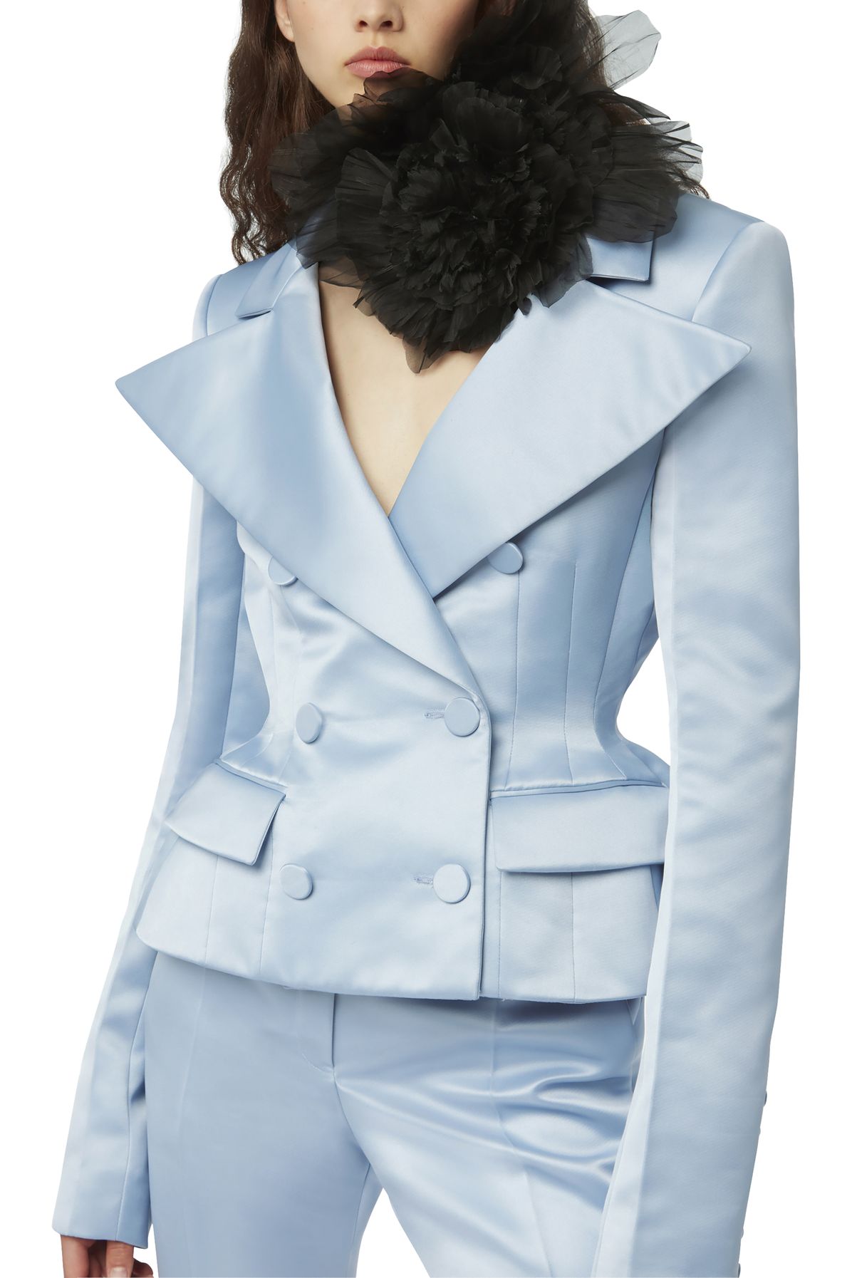 Nina Ricci Satin peplum blazer