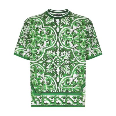 Dolce & Gabbana Cotton T-shirt with majolica print