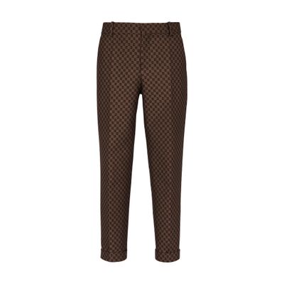 Balmain Straight-Leg Mini Monogrammed Trousers