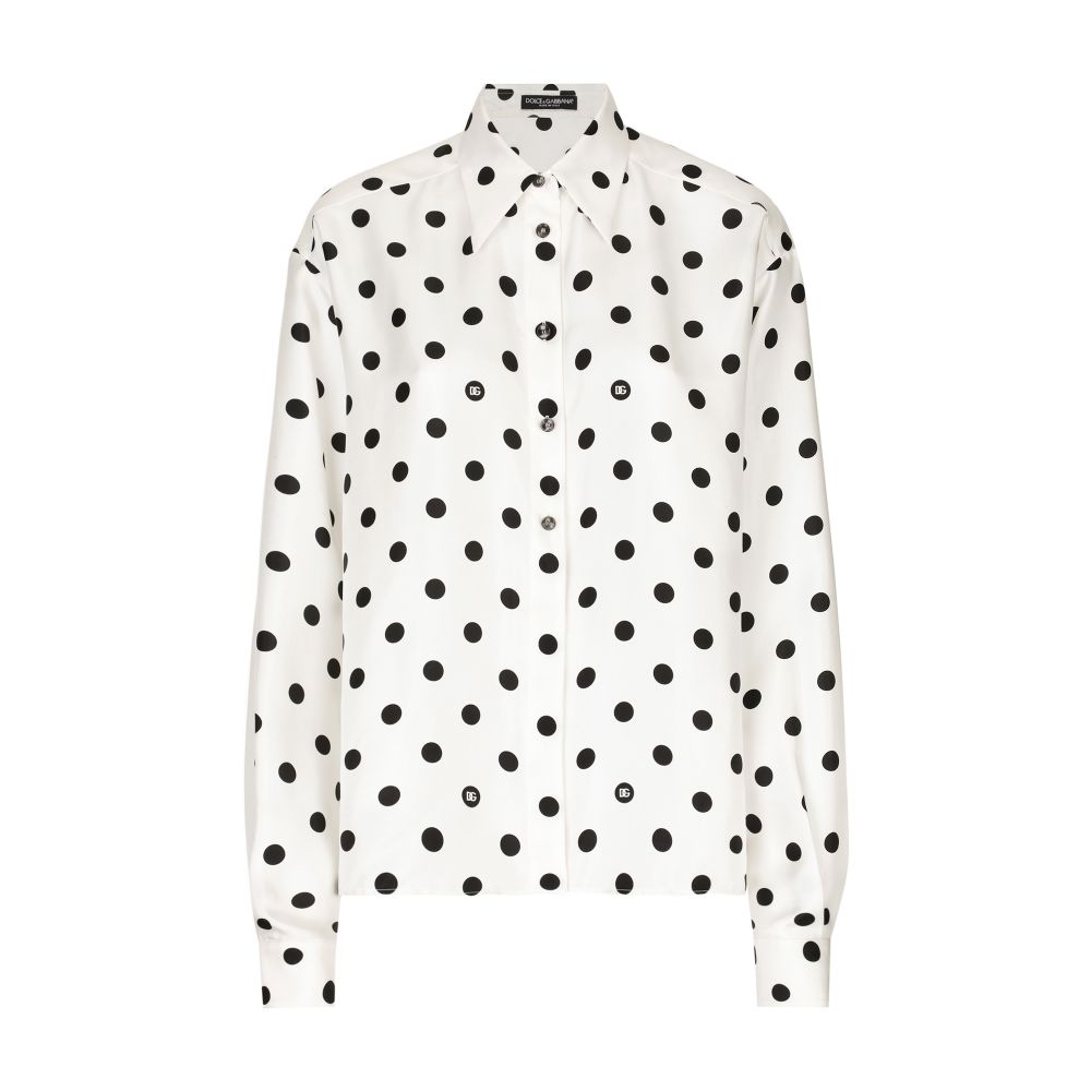 Dolce & Gabbana Polka-dot print silk twill shirt