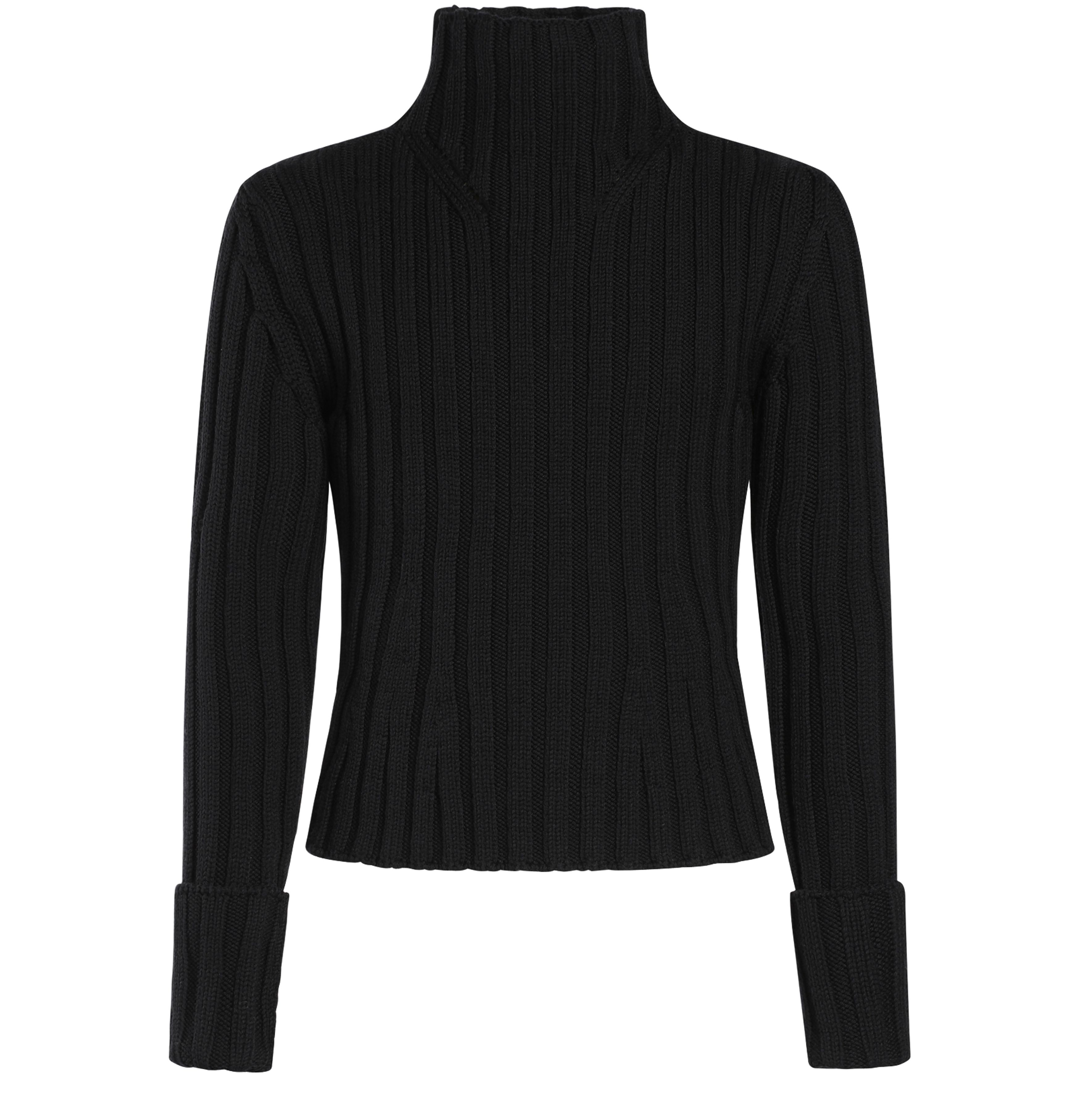 Ann Demeulemeester Warre Cropped Rib Darted High Neck Sweater