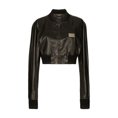 Dolce & Gabbana Short nappa leather bomber jacket