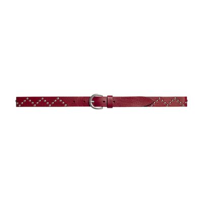  Calfskin leather belt with studs