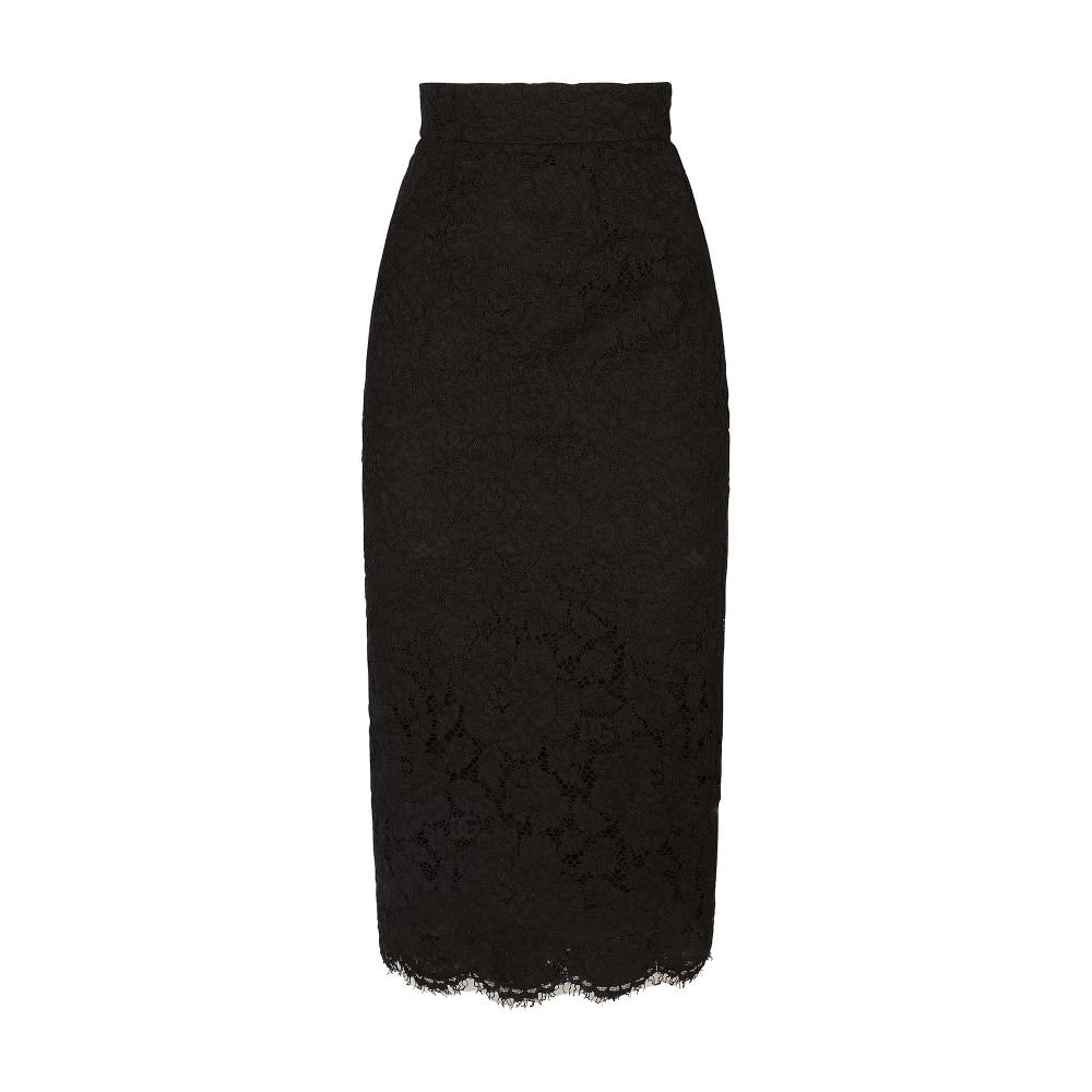 Dolce & Gabbana Branded stretch lace midi skirt