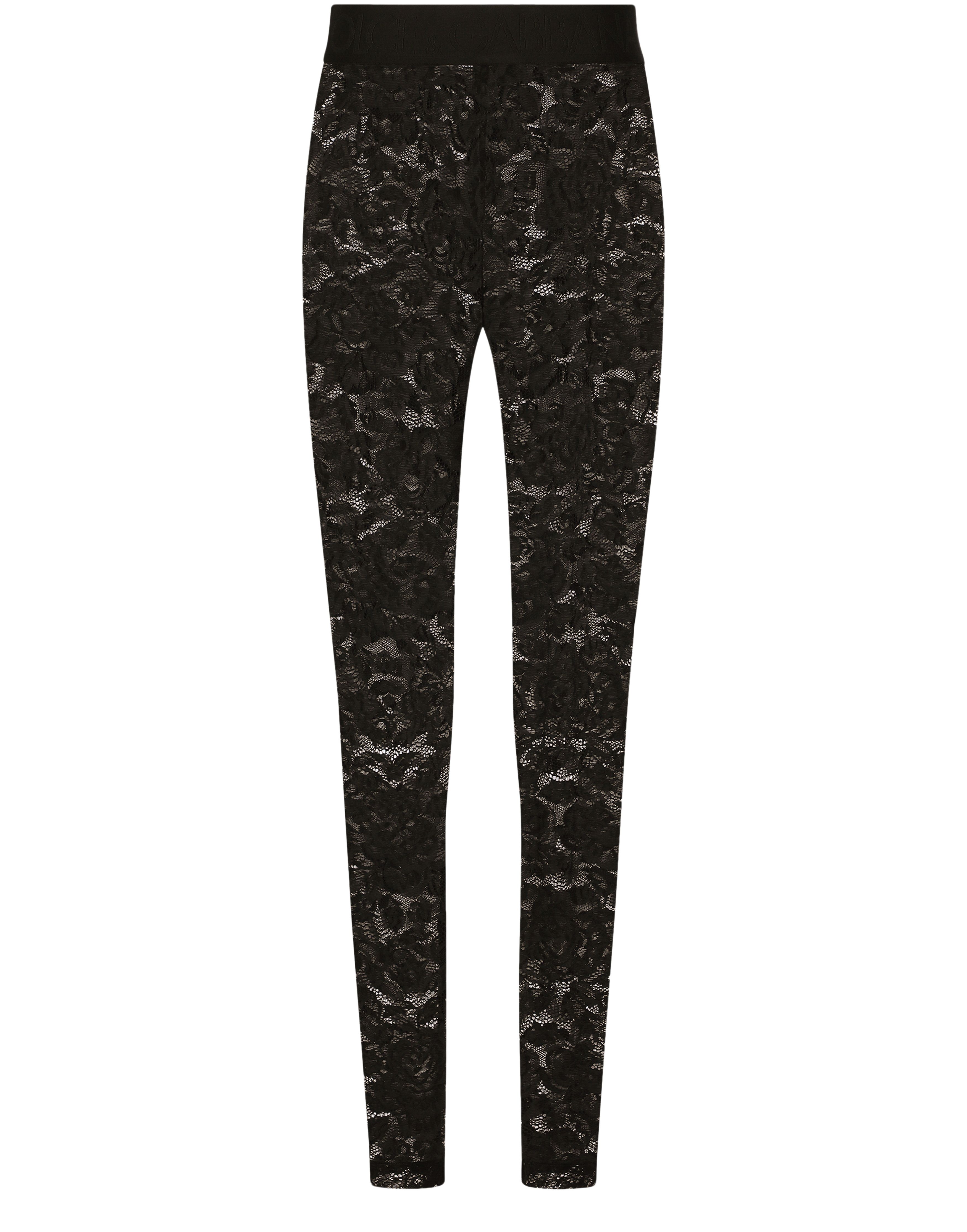 Dolce & Gabbana Floral lace-stitch leggings