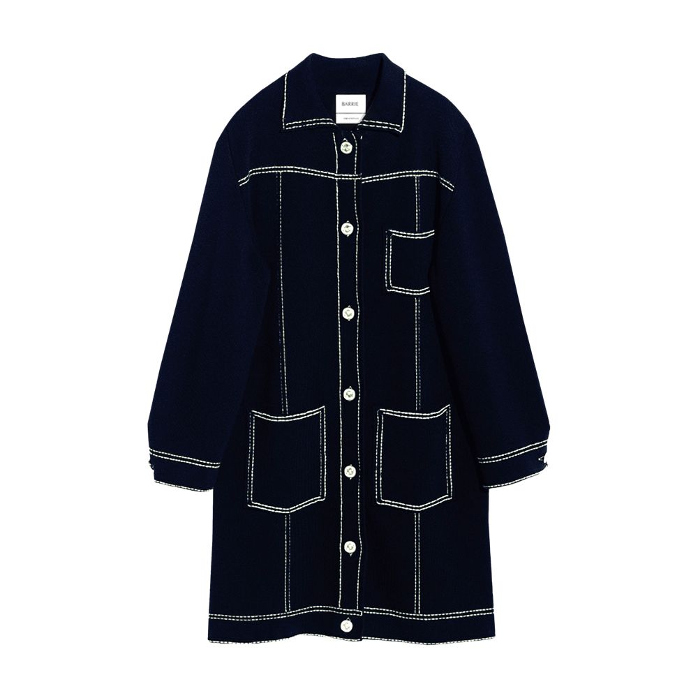 Barrie Denim cashmere and cotton long jacket