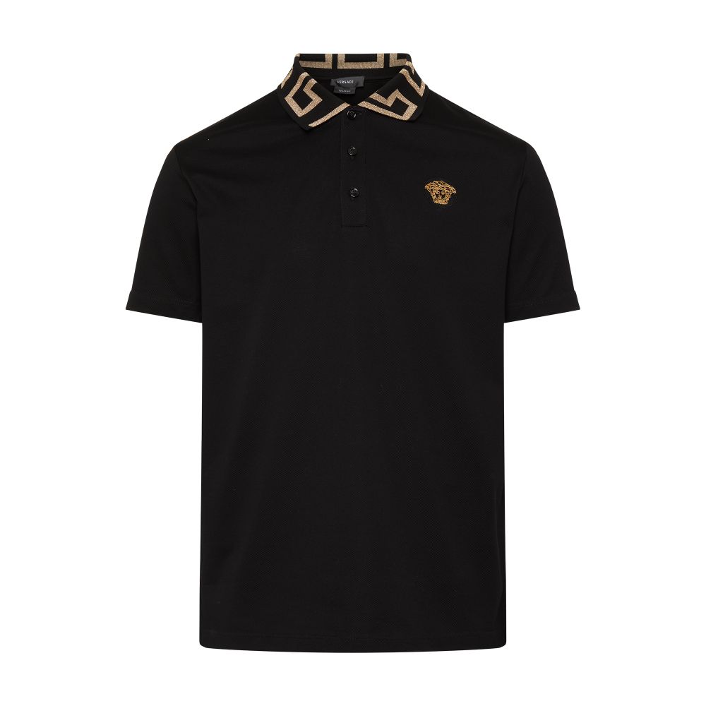 Versace Polo shirt with embroidered Greca pattern