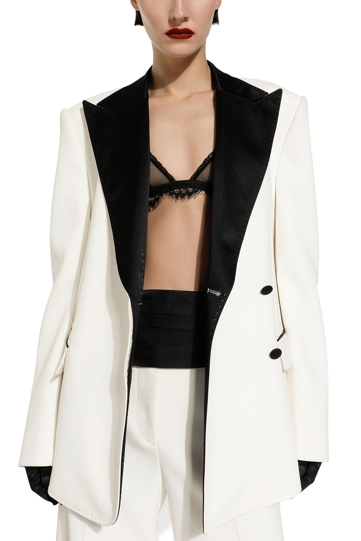 Dolce & Gabbana Double-breasted in wool crêpe jacket