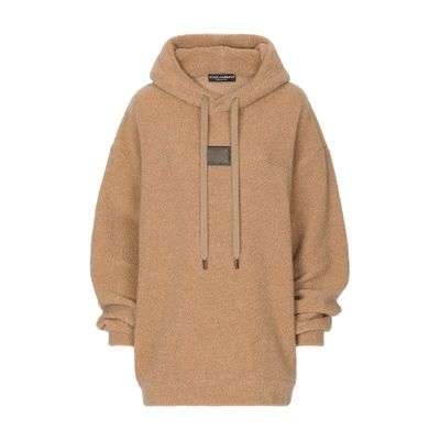 Dolce & Gabbana Wool jersey hoodie with logo tag