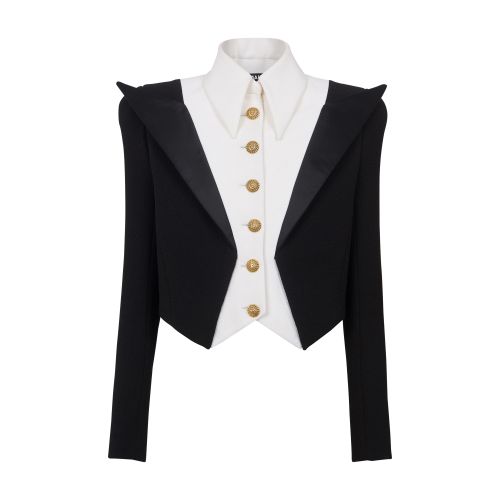 Balmain Short 6-Button Crepe Jacket