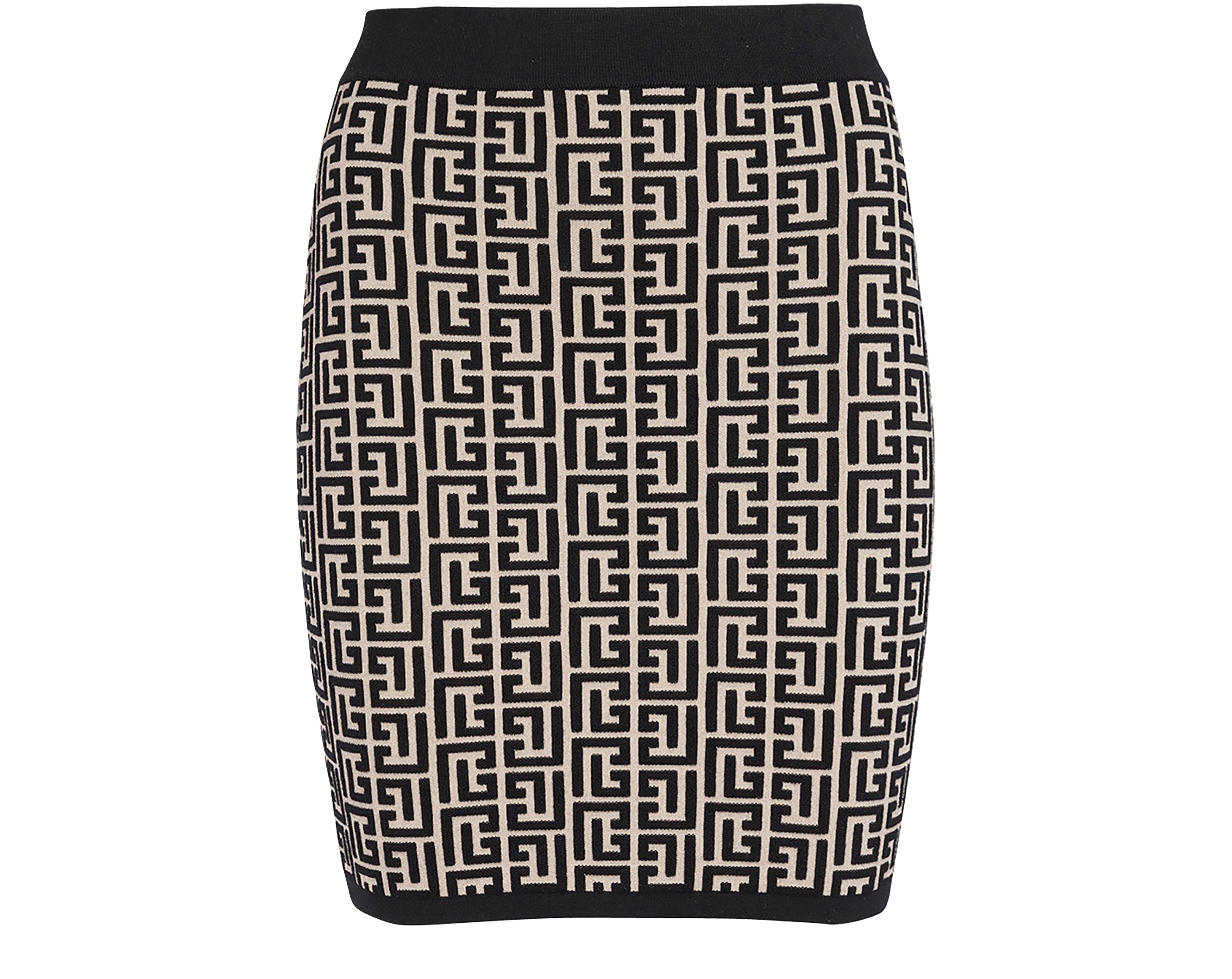 Balmain Monogrammed knit short skirt