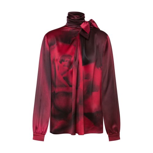 Alberta Ferretti Silk blouse with pink print