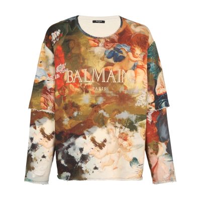 Balmain Sky print trompe-l'oeil sweatshirt