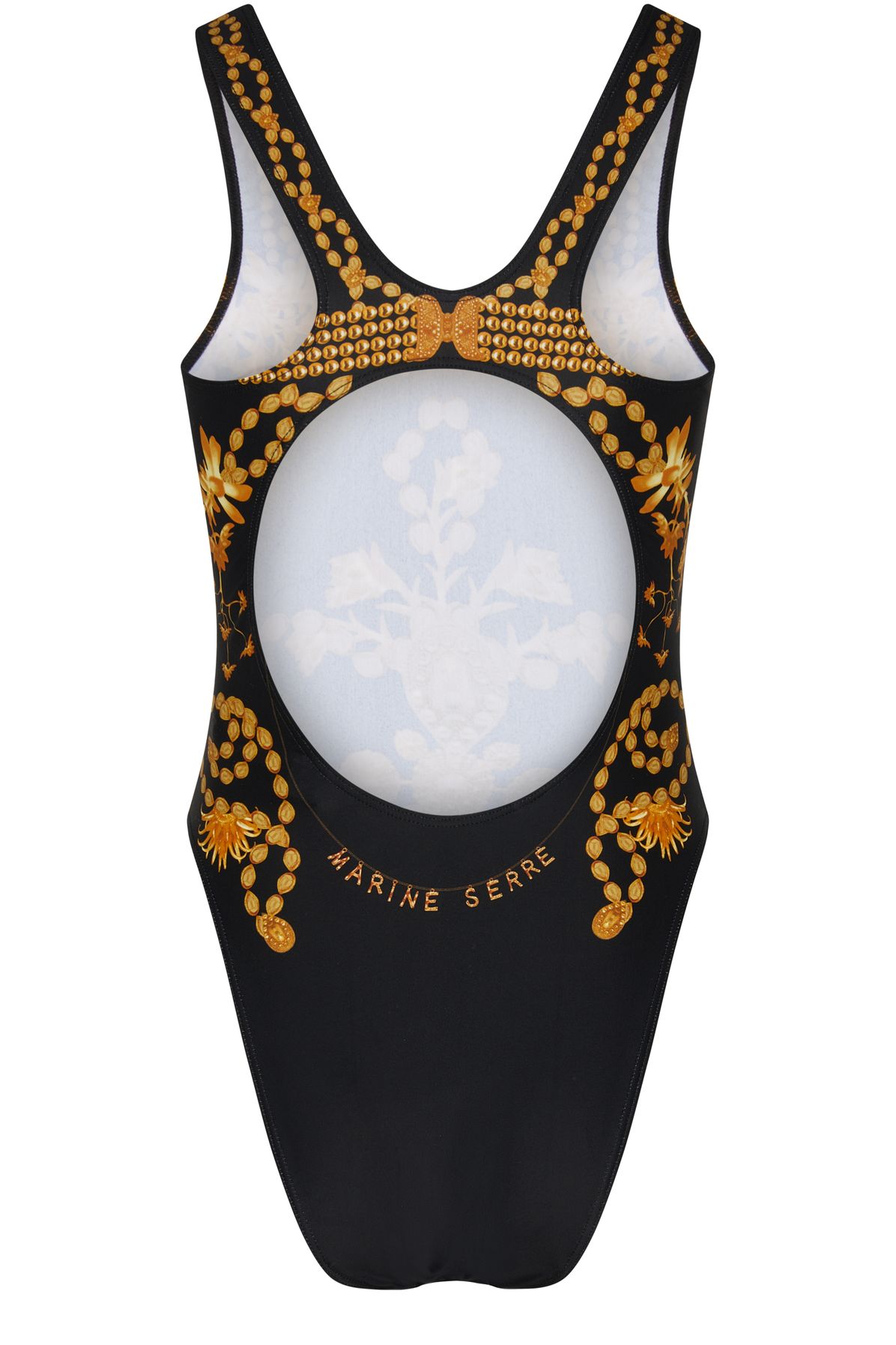 Marine Serre Ornament Jewelry Sporty printed one piece swimsuit