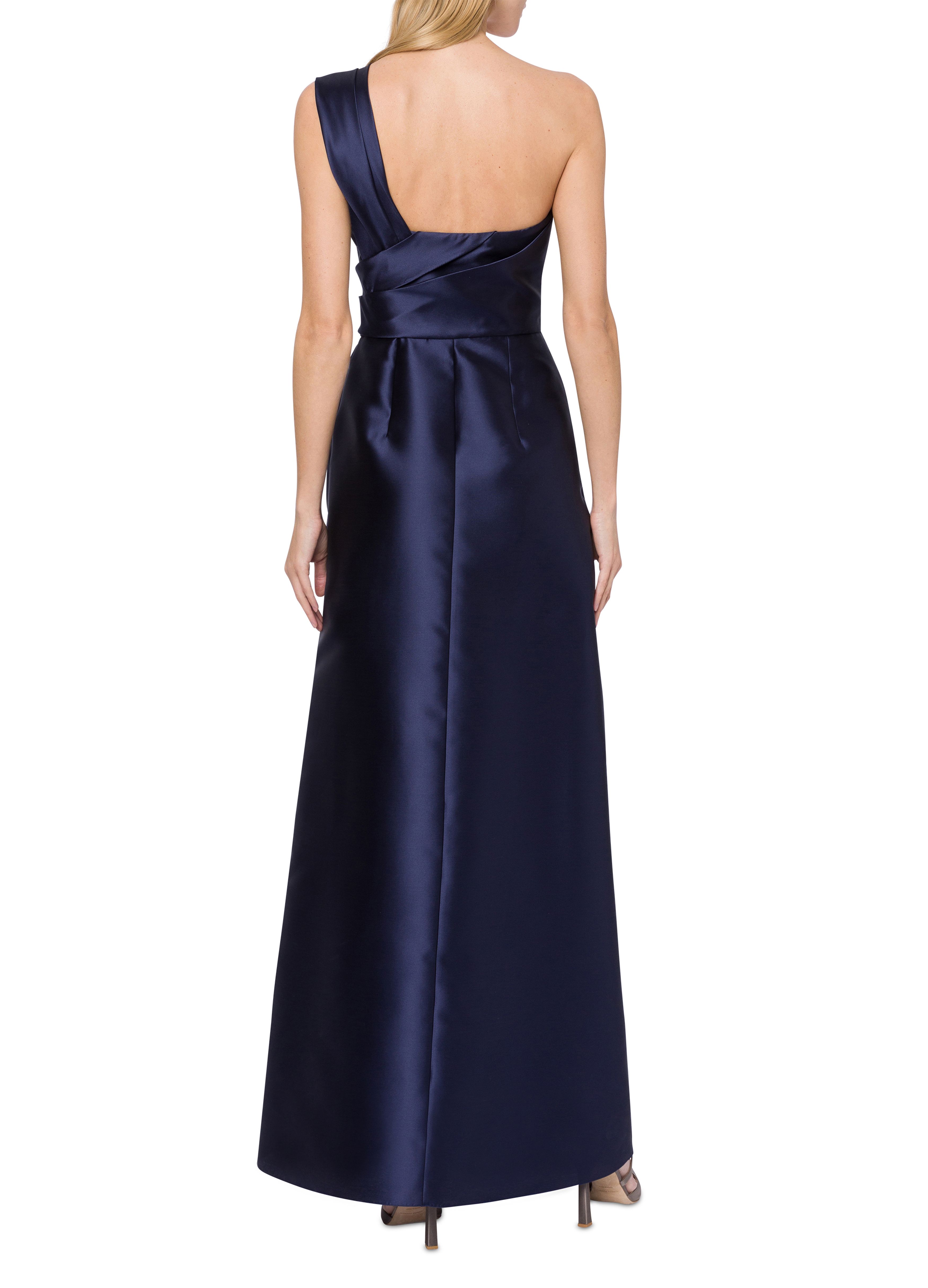 Alberta Ferretti Long one-shoulder dress in mikado