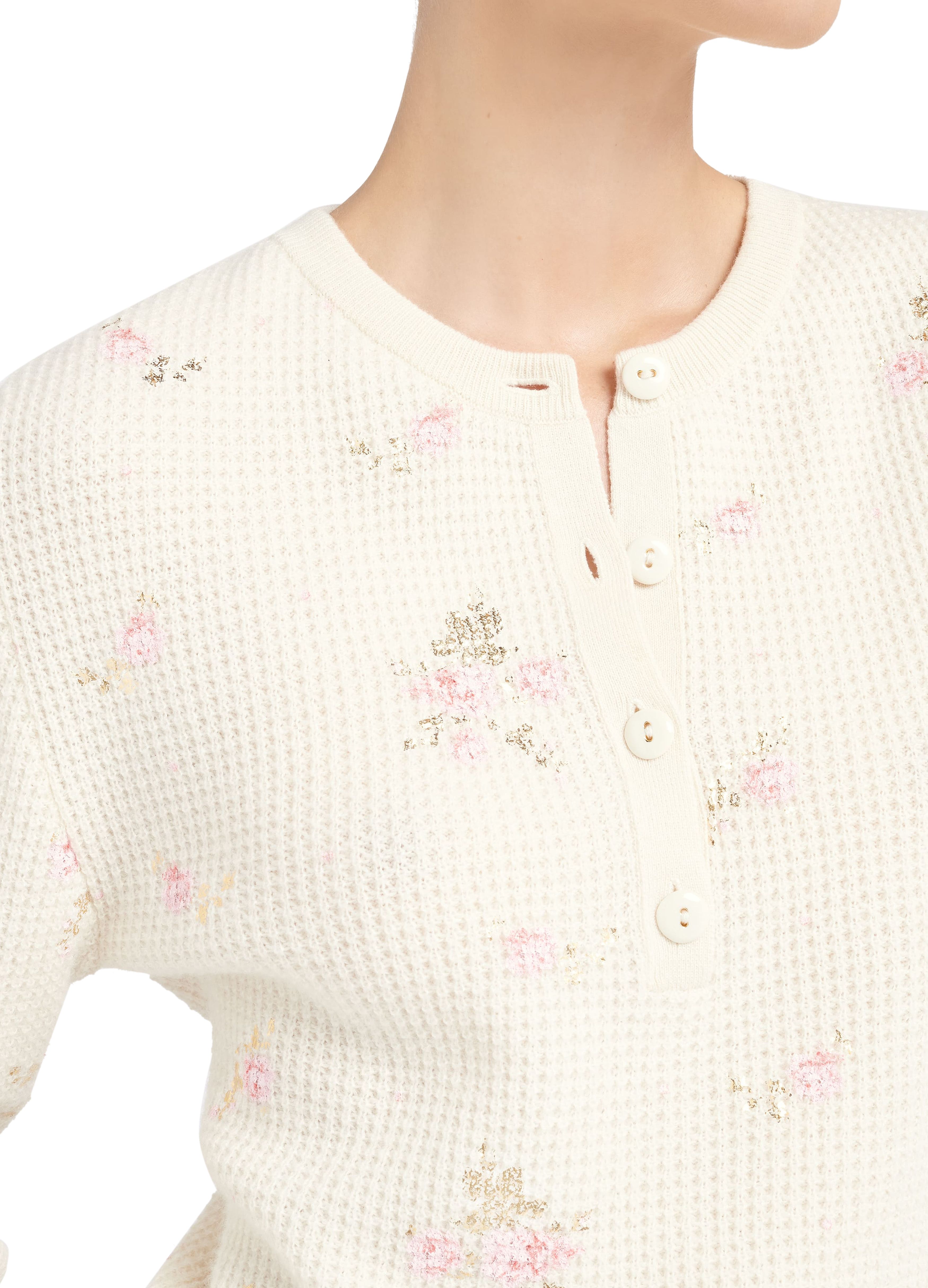 Barrie Floral print cashmere jumper