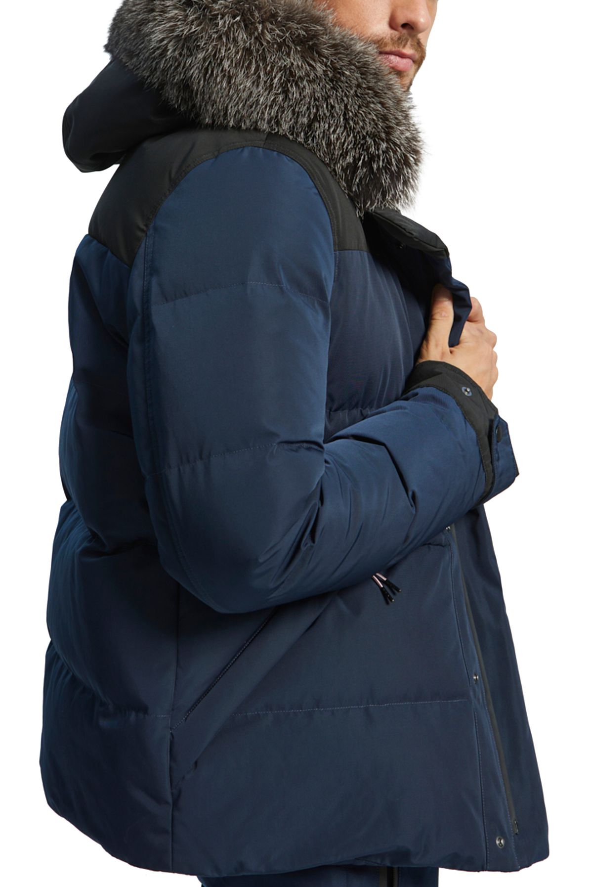 Yves Salomon Ski puffer jacket with fox fur hood