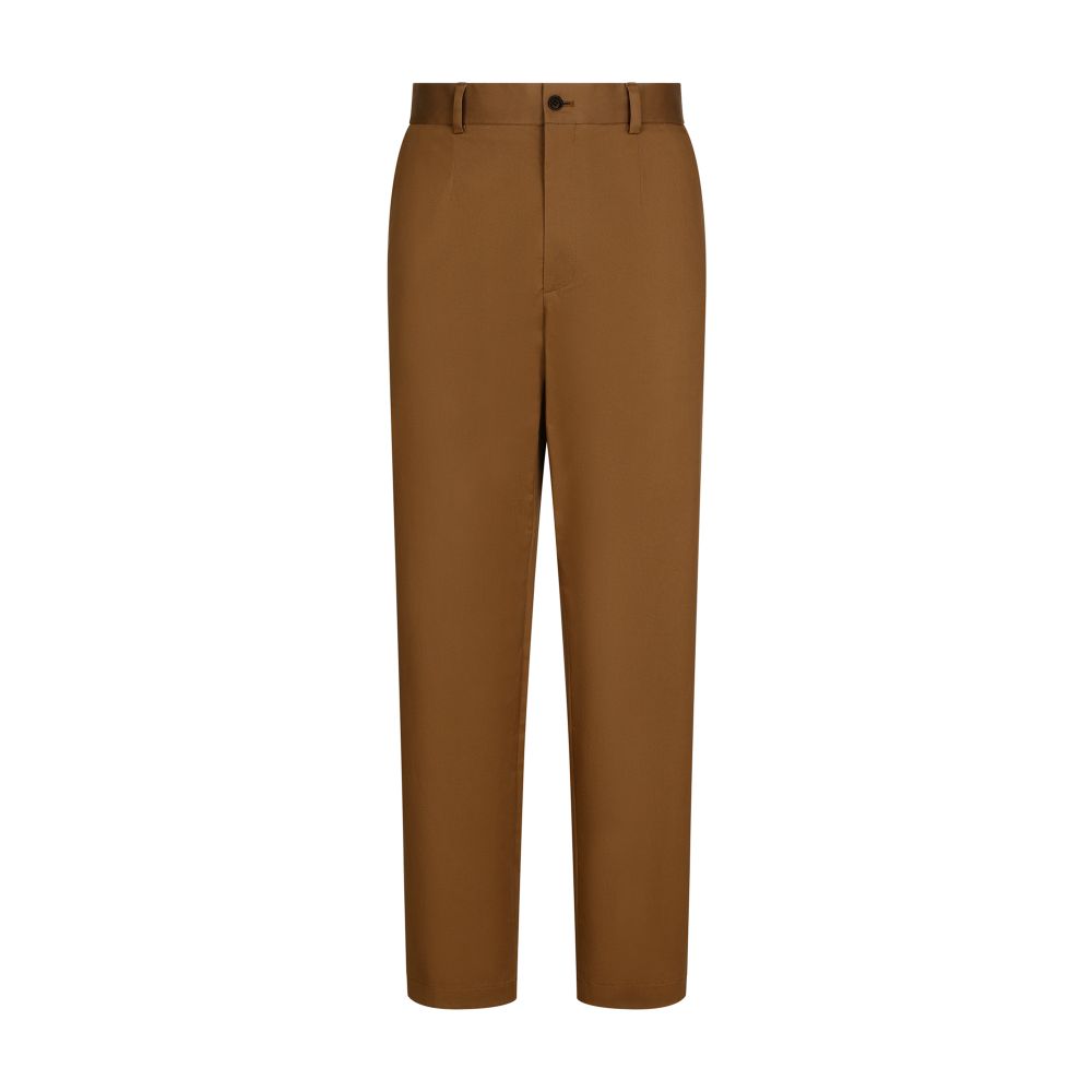 Dolce & Gabbana Gabardine Stretch Pants with Logo Label