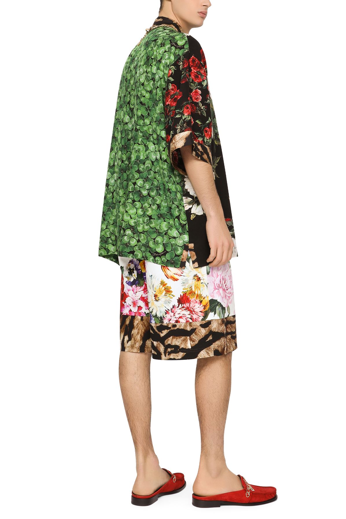 Dolce & Gabbana Floral-print stretch cotton jogging shorts