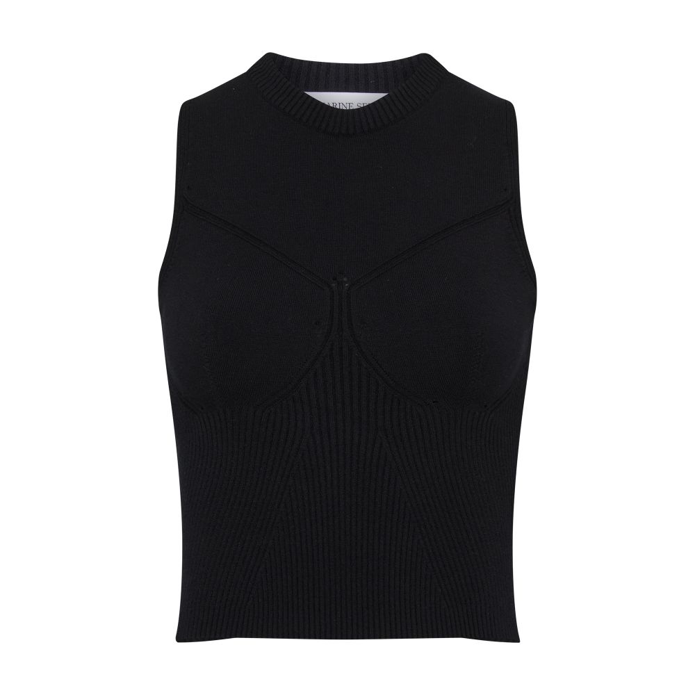 Marine Serre Knit rib sleeveless pullover